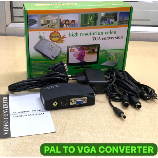 Pal to VGA AV S-Video to VGA Video Adapter Converter