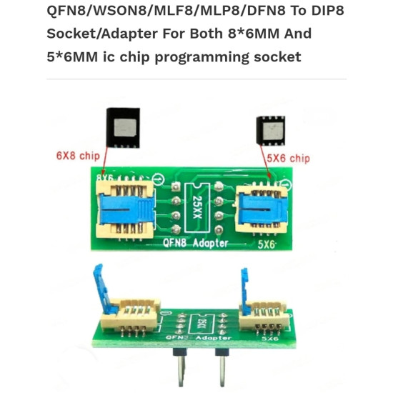 XGecu QFN8 WSON8 MLF8 MLP8 DFN8 To DIP8 Both 8 6MM And 5 6MM IC Chip Programming Socket Adapter